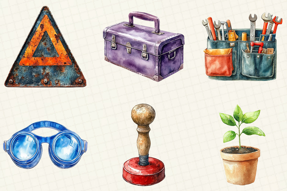 Labor Day Watercolor Clipart, an Illustration by OK Design (Photo 3 of 5)
