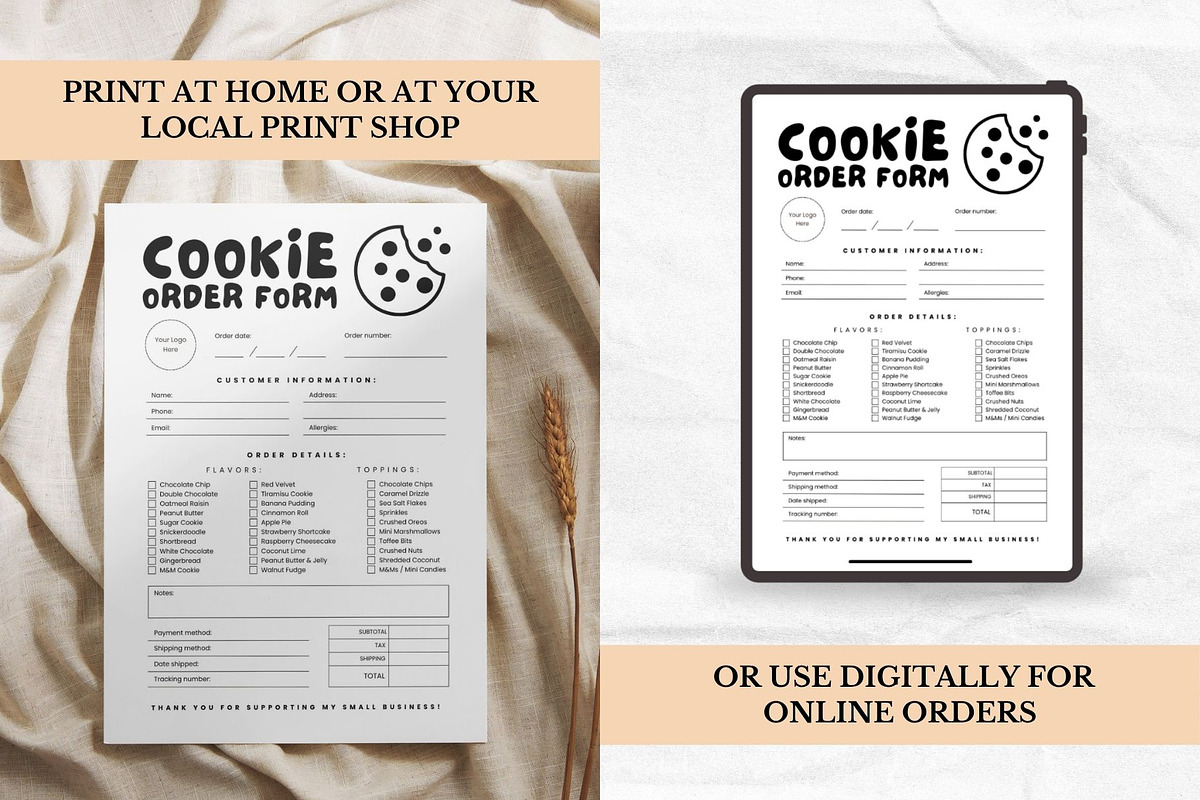 Cookie Order Form Editable Template preview 4