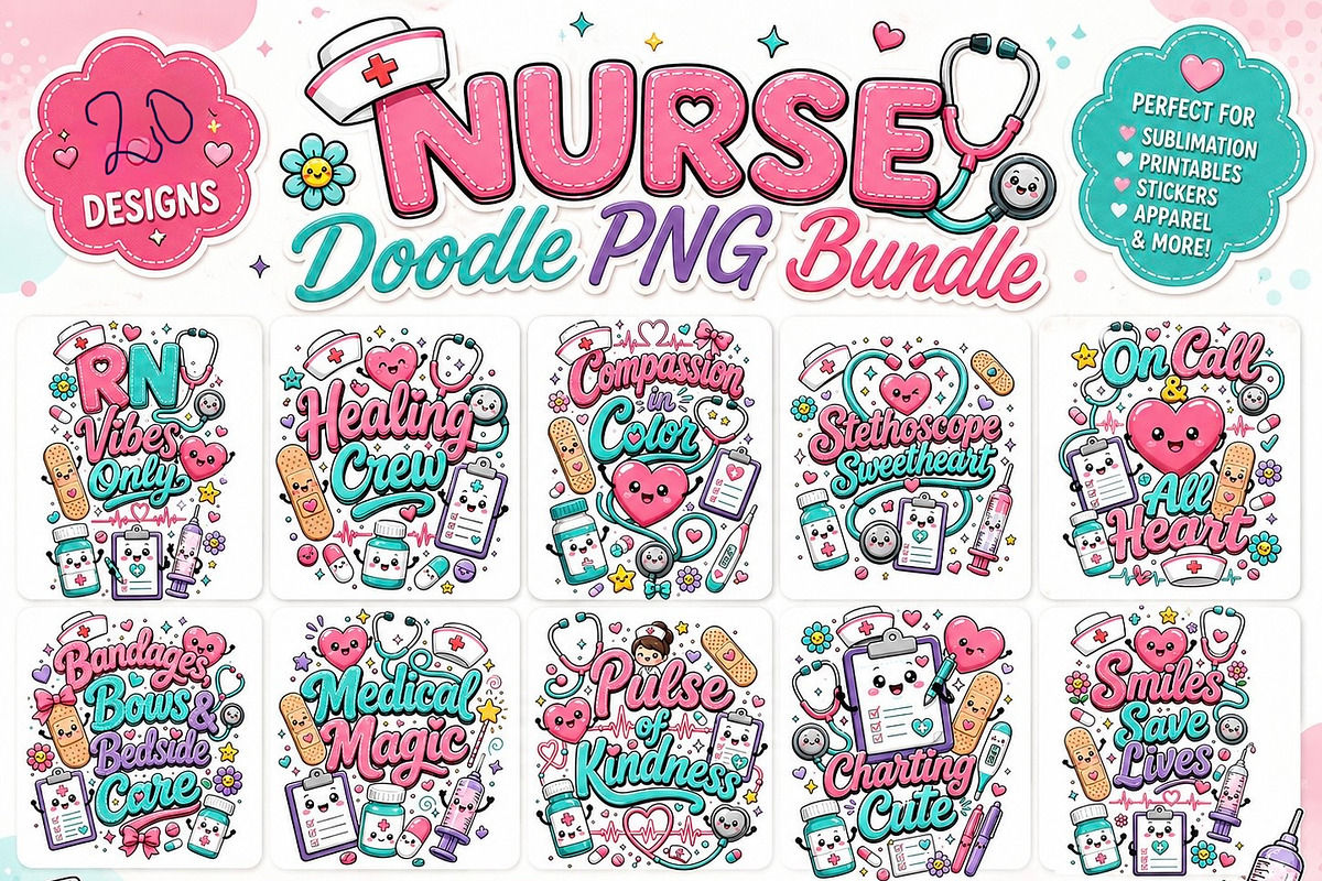 Nurse doodle png bundle, an Object Graphic by HeavensStar (Photo 1 of 8)