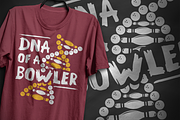 DNA of a bowler #2 - T-Shirt Design, an Illustration by artnook (Thumbnail 3 of 6)