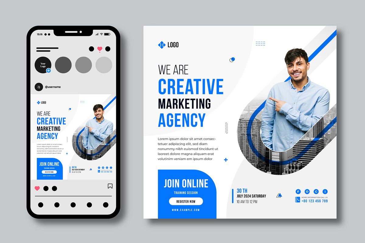 Business Social Media Post Layout, a Social Media Template by MightyDesign (Photo 2 of 5)