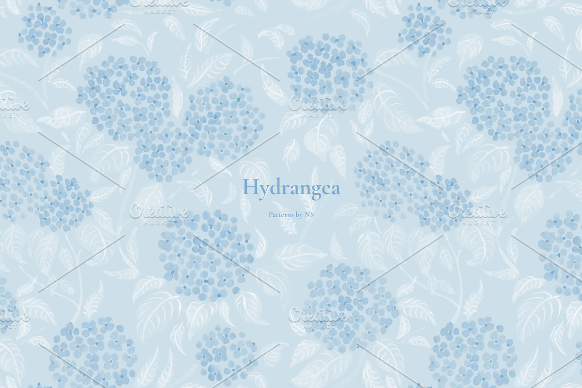 Hydrangea Pattern Collection, a Pattern Graphic by Note And Silence (Photo 4 of 7)