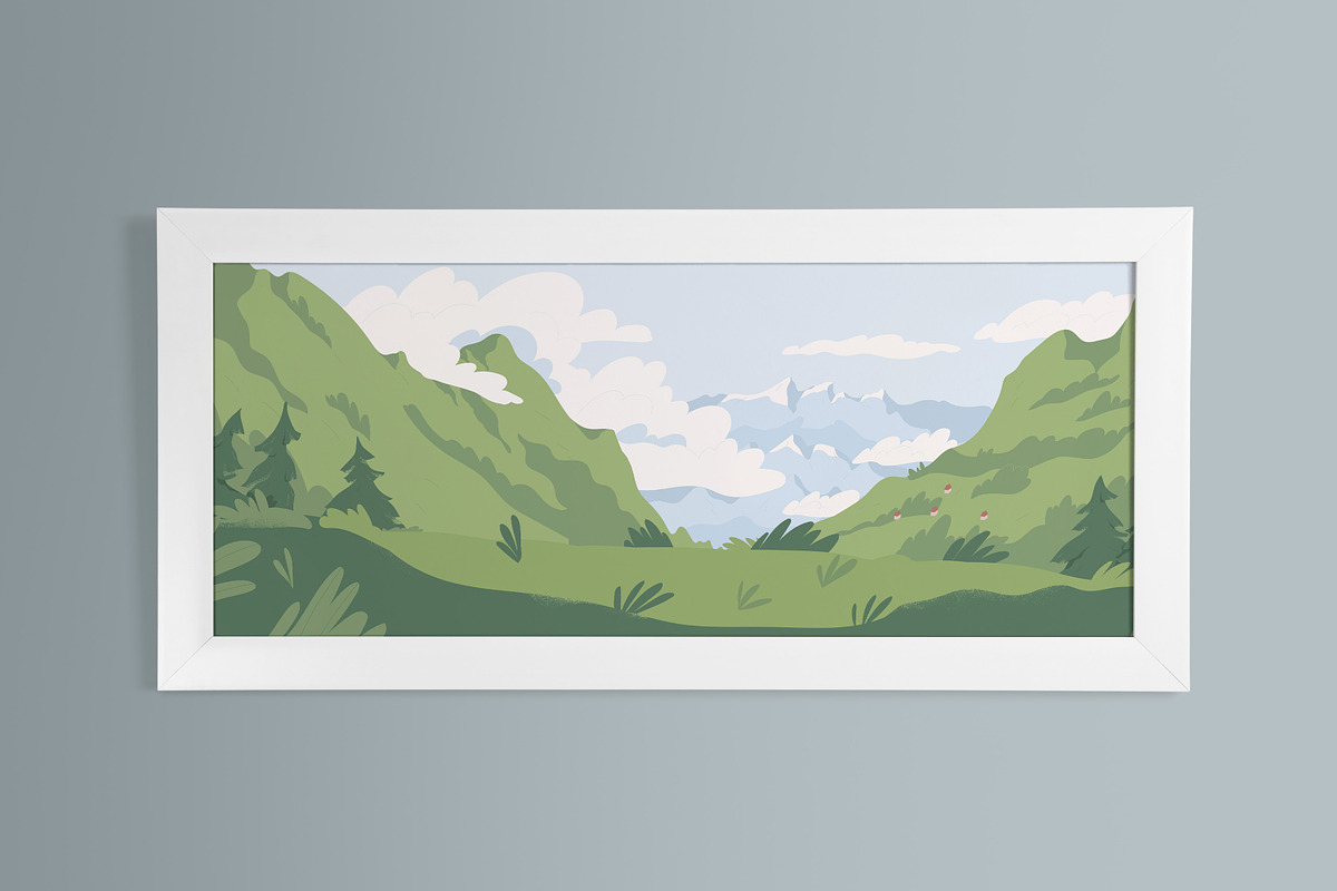 Panoramic mountain landscape, a Seasonal Illustration by Good Studio (Photo 2 of 3)