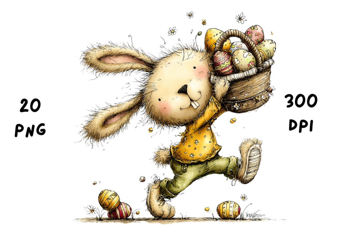 Whimsical Floral Easter Rabbit, an Animal Illustration by GiraffeCreative (Photo 12 of 20)