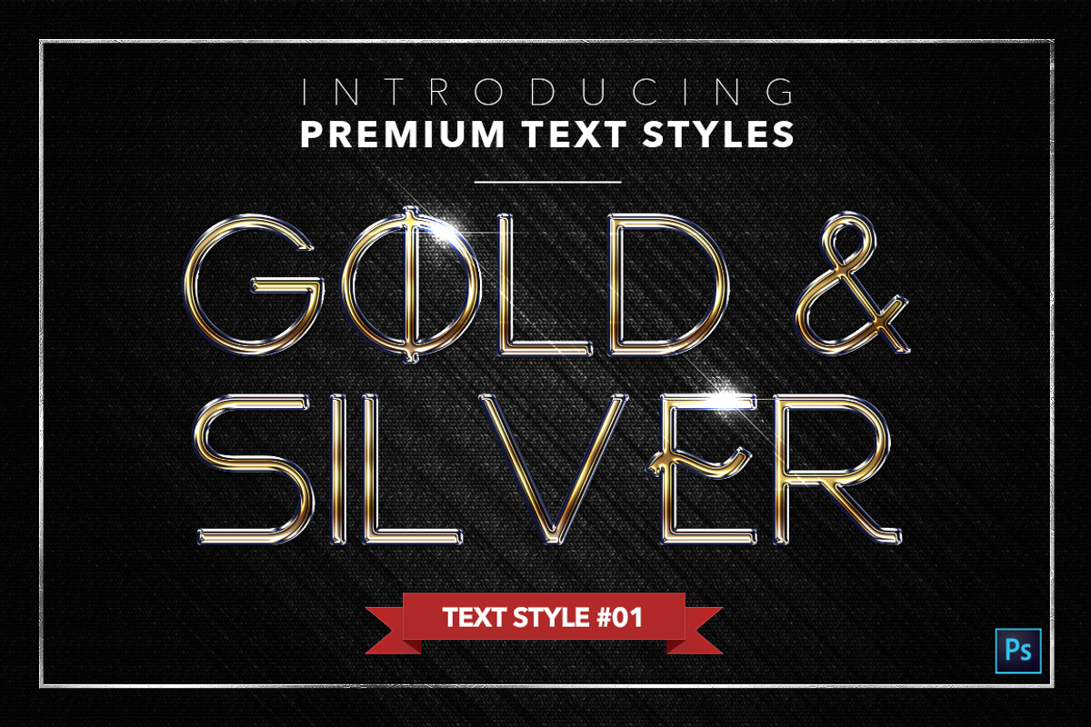 Gold & Silver #3 - 15 Text Styles, a Layer Style Add-On by Jonas Stensgaard (Photo 2 of 18)