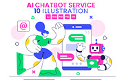 10 AI Chatbot Service Illustration, a Technology Illustration by denayunebgt (Thumbnail 1 of 4)