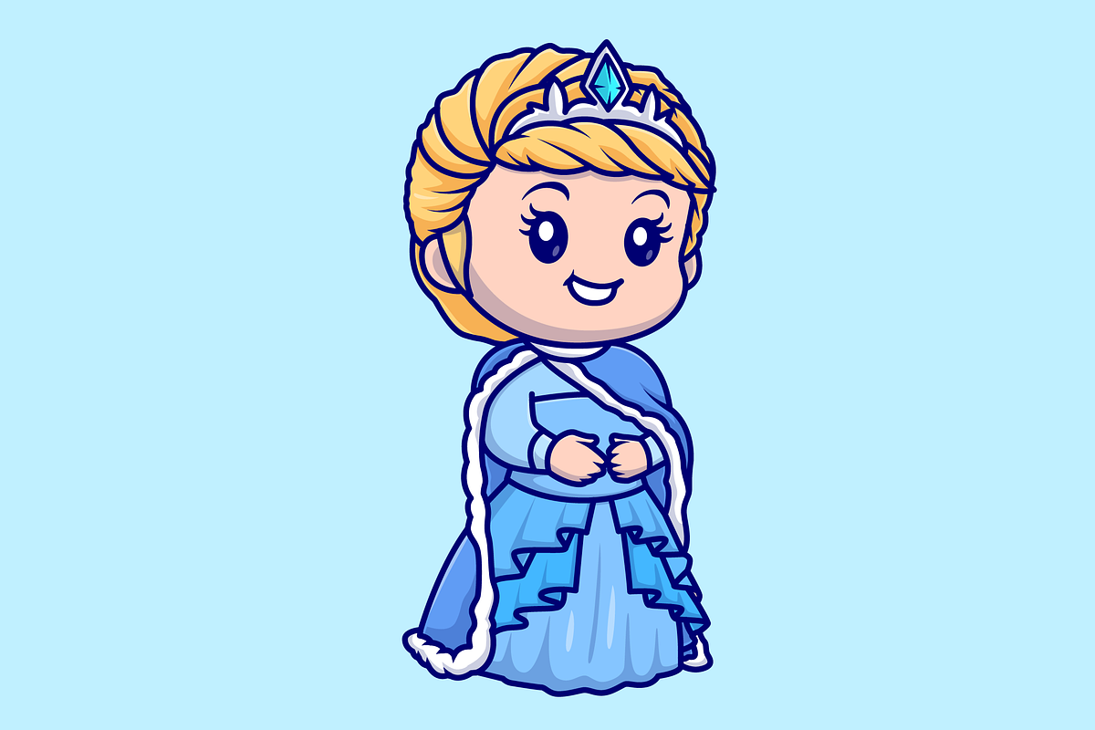 Cute Queen Princess with Crown, a Person Illustration by Catalyst Labs