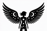 starry angel wings silhouette, an Illustration by Amazin_art (Thumbnail 16 of 21)