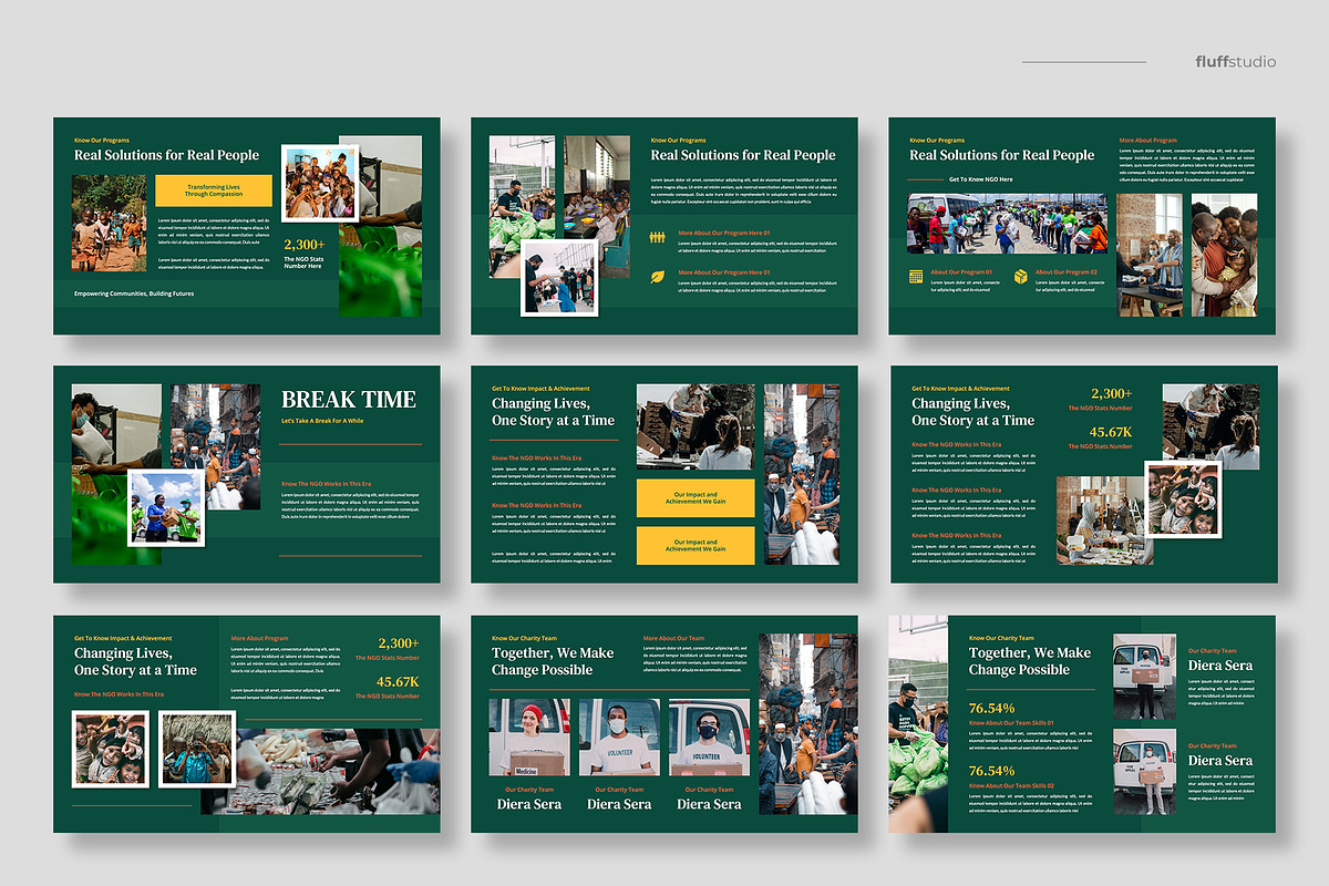 NGO Google Slides Template, a Presentation Template by fluffstudio (Photo 3 of 4)