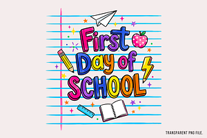 Preppy Back to School PNG, an Object Illustration by Clipart Bloom