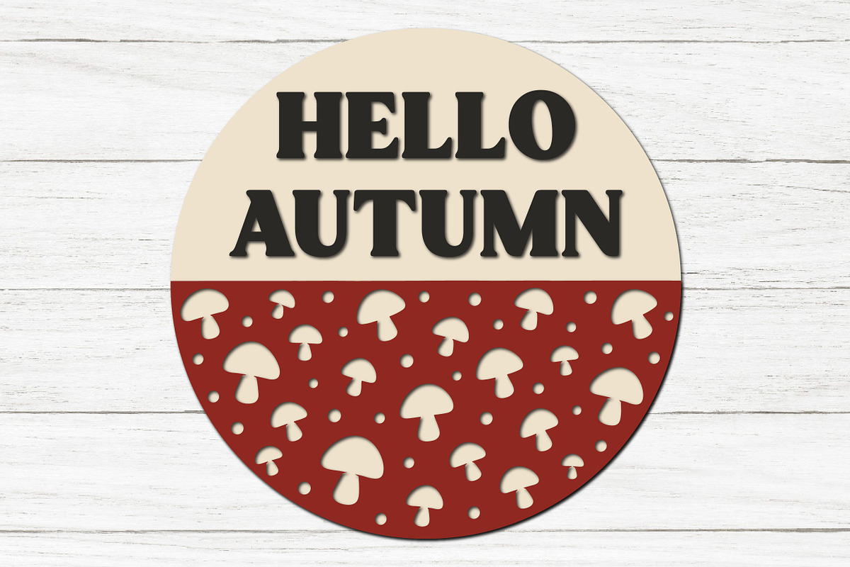 Autumn Door Hanger SVG, Fall Door, an Object Graphic by Libby Wishes (Photo 4 of 4)