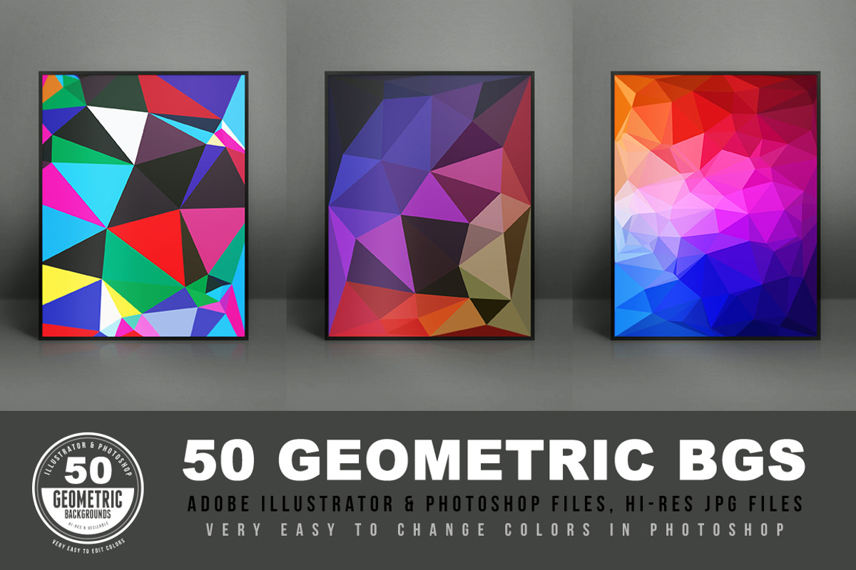 50 Geometric Backgrounds preview 3