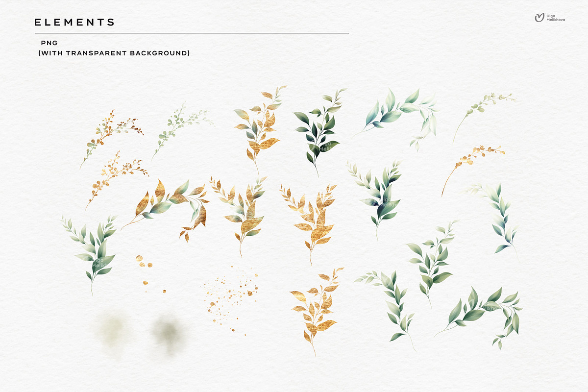 Golden greenery, an Object Illustration by ollalya (Photo 8 of 8)