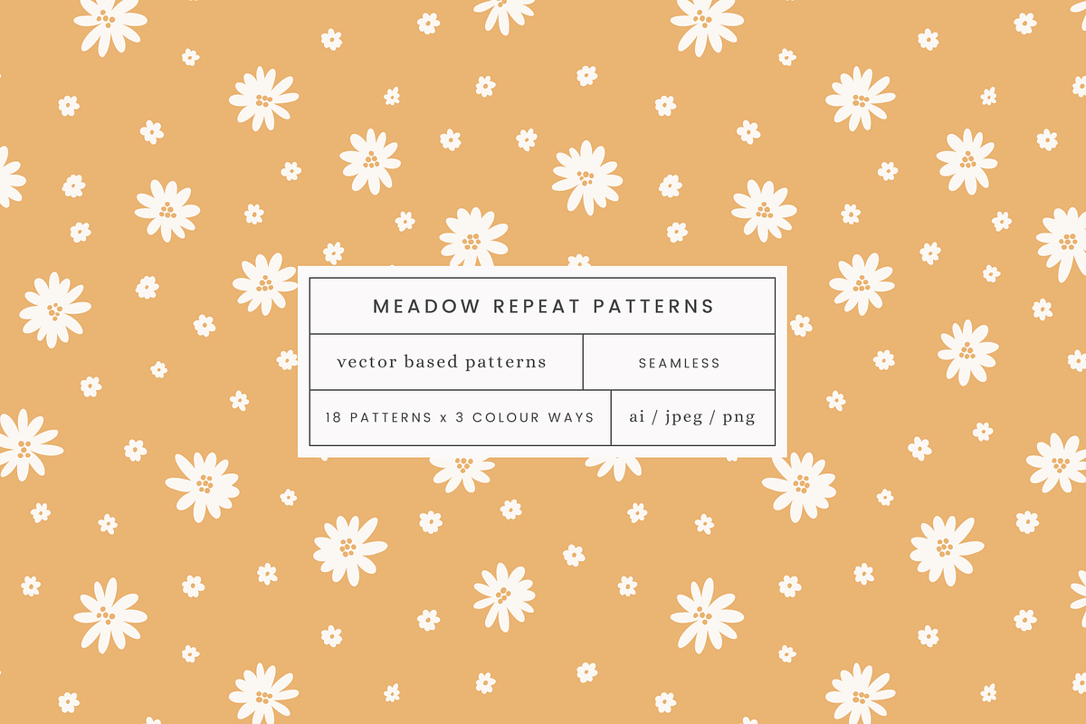 Meadow Flower Repeat Patterns, a Pattern Graphic by Emma Webb Studio (Photo 1 of 10)