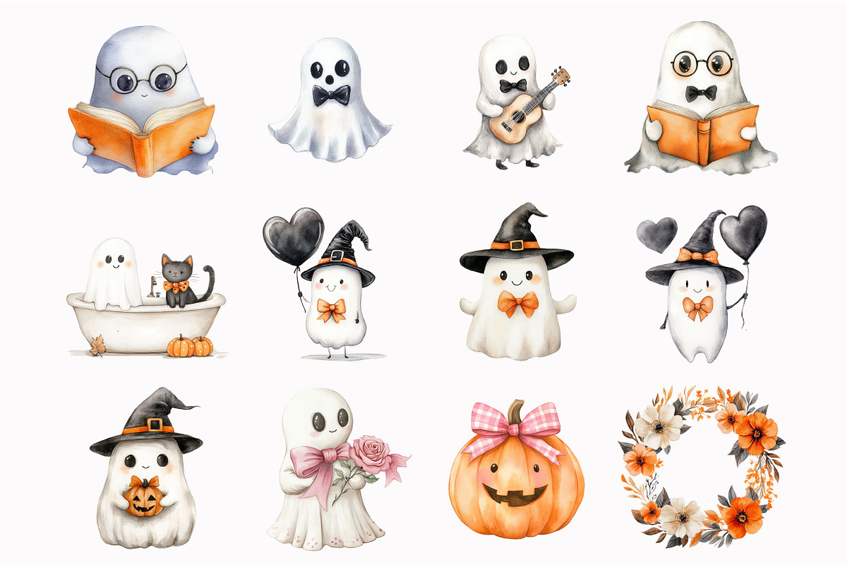 Halloween Ghost Clipart, an Illustration by Design Market (Photo 4 of 5)