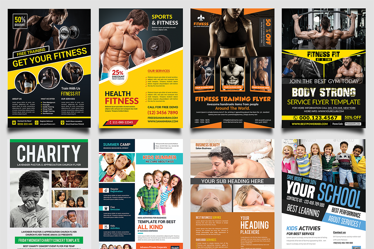 New-150 Multipurpose Flyers Bundle, a Flyer Template by AfzaalGraphics (Photo 21 of 35)