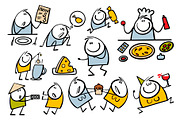 Cartoon food and drinks set 1., a Person Illustration by eka panova (Thumbnail 3 of 6)