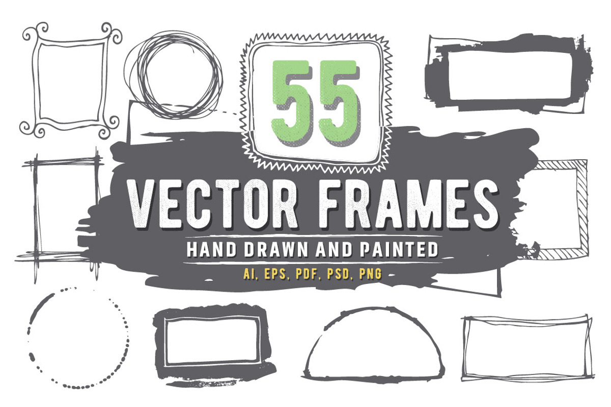55 Hand-drawn, painted vector frames, a Graphic by ladik (Photo 1 of 5)