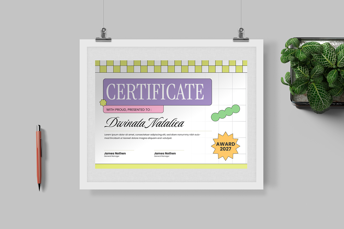 Colorful Pop Certificate Landscape preview 3