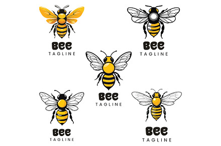 Honey Bee logo 5 different variation
