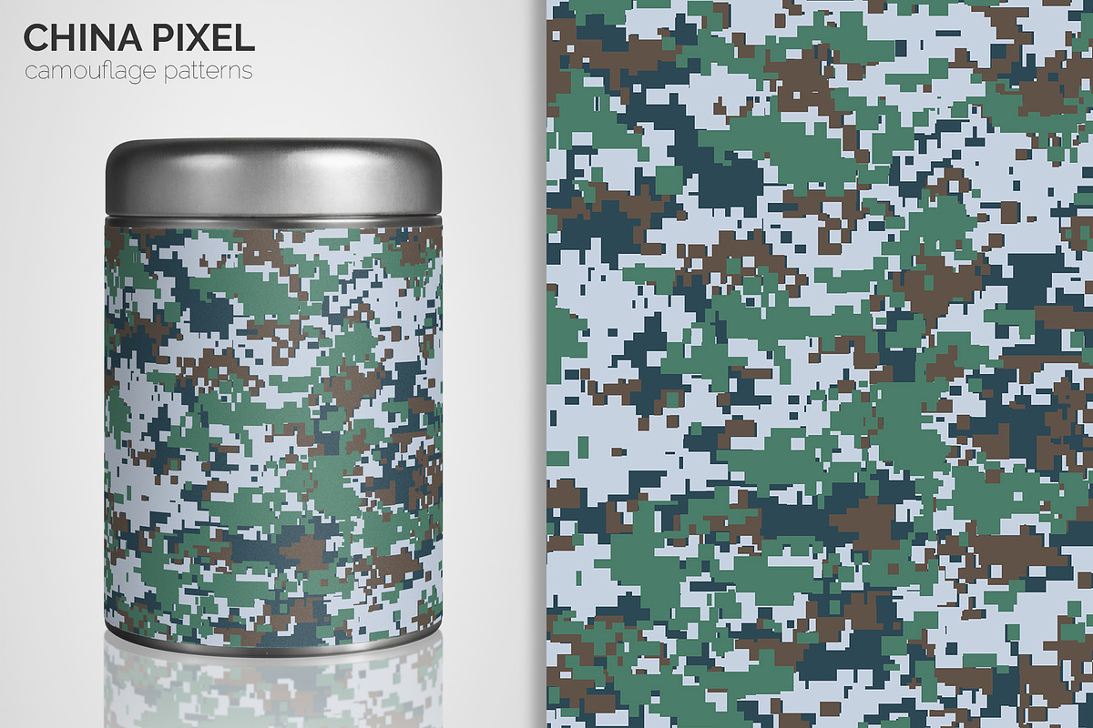 China Pixel Camouflage Patterns, a Pattern Graphic by 3Y_Design (Photo 5 of 5)