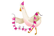Cute Birthday Goose Clipart Set, an Animal Illustration by the_myro (Thumbnail 7 of 8)