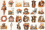 Watercolor Autumn Farm Clipart, an Illustration by Libby Wishes (Thumbnail 2 of 6)