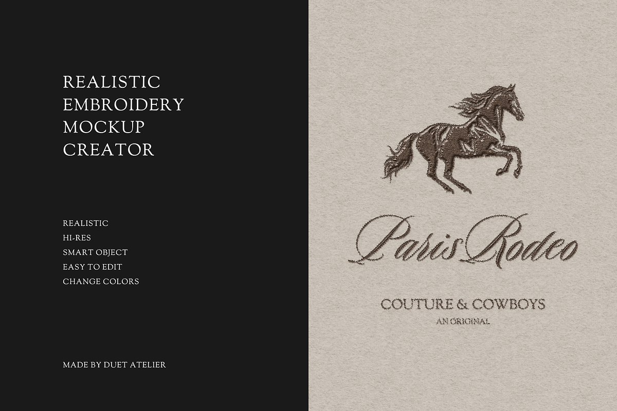 PARIS RODEO | Embroidery Logo Mockup, an Apparel Mockup by Duet Atelier (Photo 5 of 5)