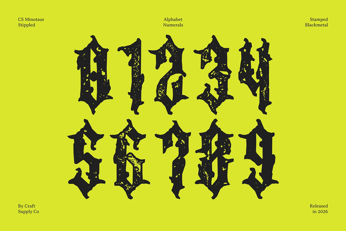 CS Minotaur Stamp, a Blackletter Font by Craft Supply Co. (Photo 7 of 8)