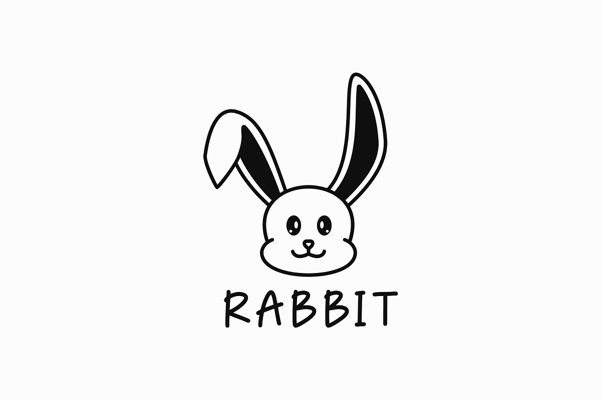 Cute Rabbit Face Logo Template, a Design Template by Signatoro (Photo 2 of 2)