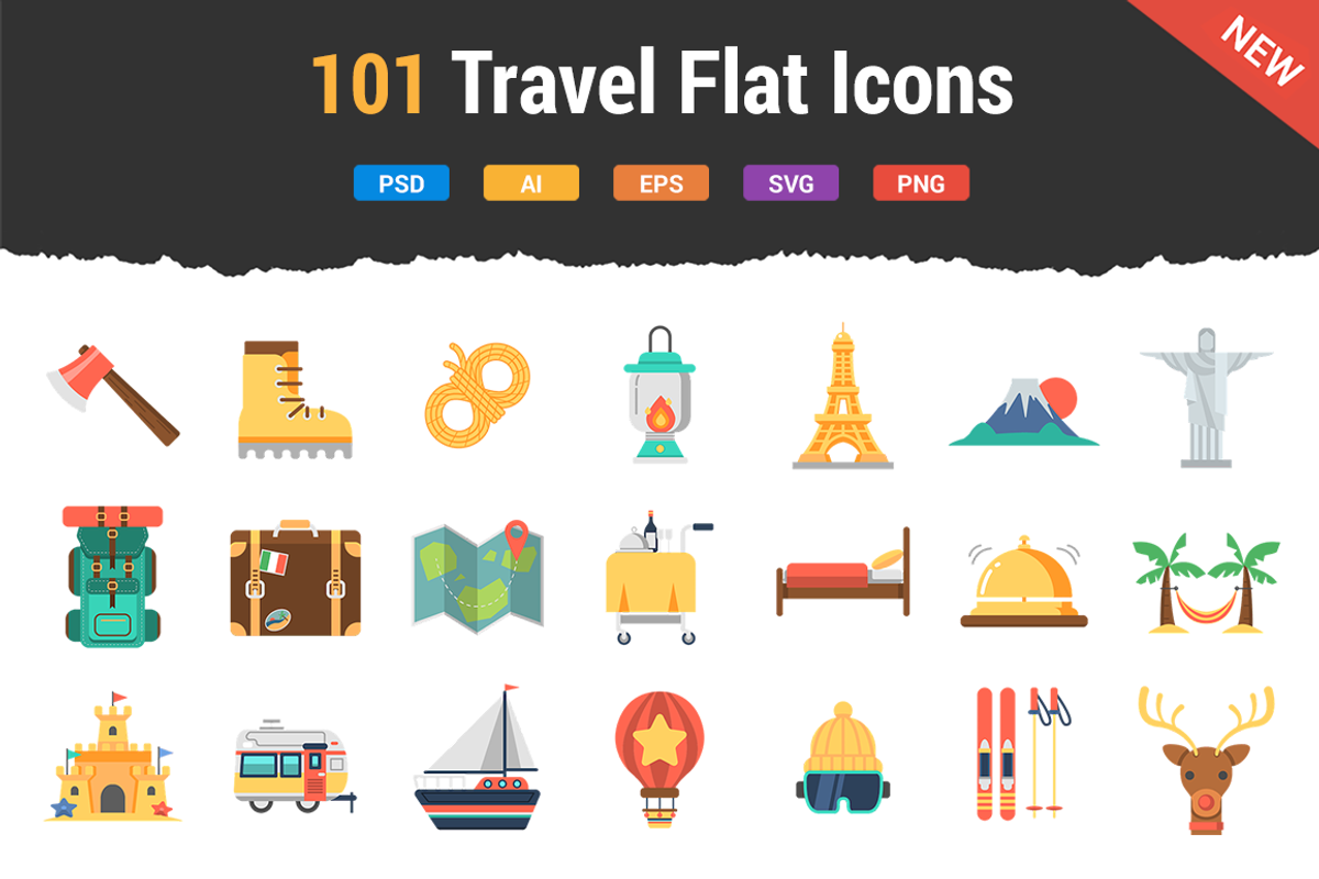 101 Travel Flat Icons, an Icon by Flat Icons (Photo 1 of 10)