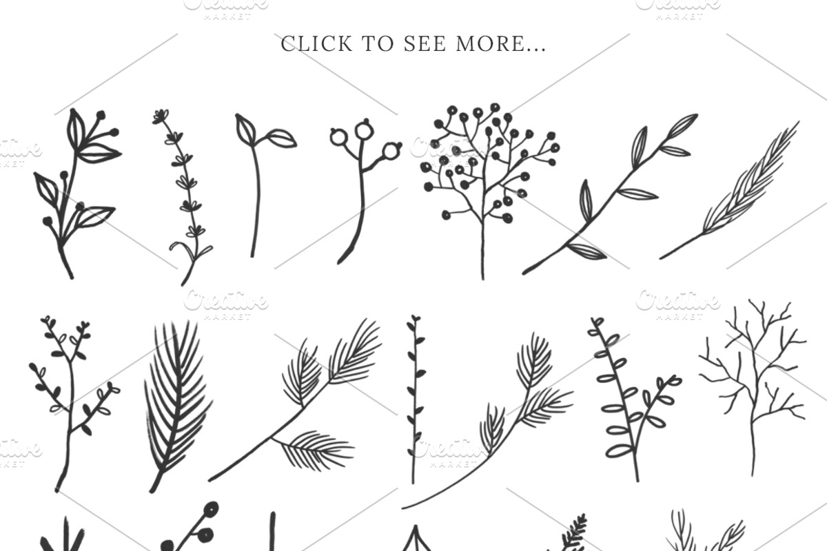Modern botanical Photoshop brushes, a Brush Add-On by Little Bean (Photo 7 of 8)