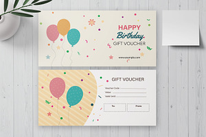 Birthday Gift Voucher Template, a Card Template by MightyDesign