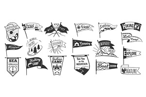 Camp pennants logo. Camping pennant, a Graphic by Stock-Smart-Start