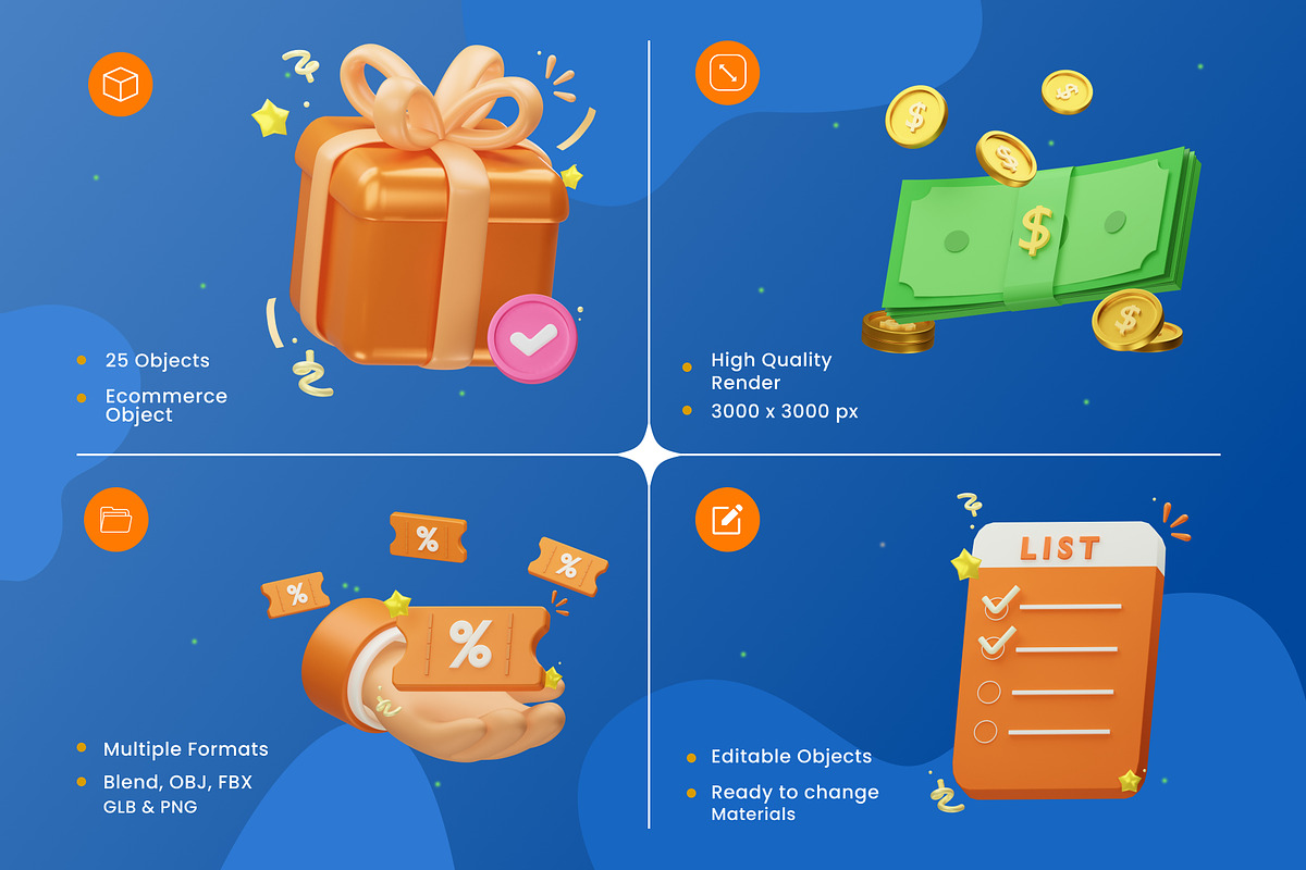 Ecommerce 3D Icons, an Object 3D Model by Azam Creative (Photo 2 of 6)