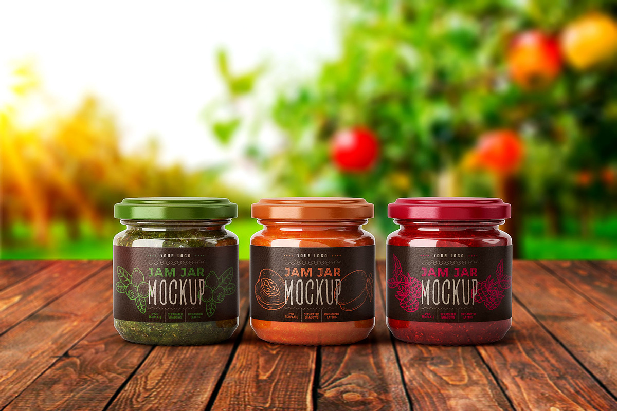 Jam Jar Mockup Set | Label Design, a Cups & Container Mockup by Deeplab (Photo 3 of 14)