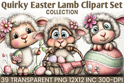 Quirky Easter Lamb Clipart Bundle, an Animal Illustration by RobertsArt (Thumbnail 1 of 5)