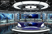 Virtual TV Studio News Set 1, an Architecture 3D Model by akerStudio (Thumbnail 4 of 57)