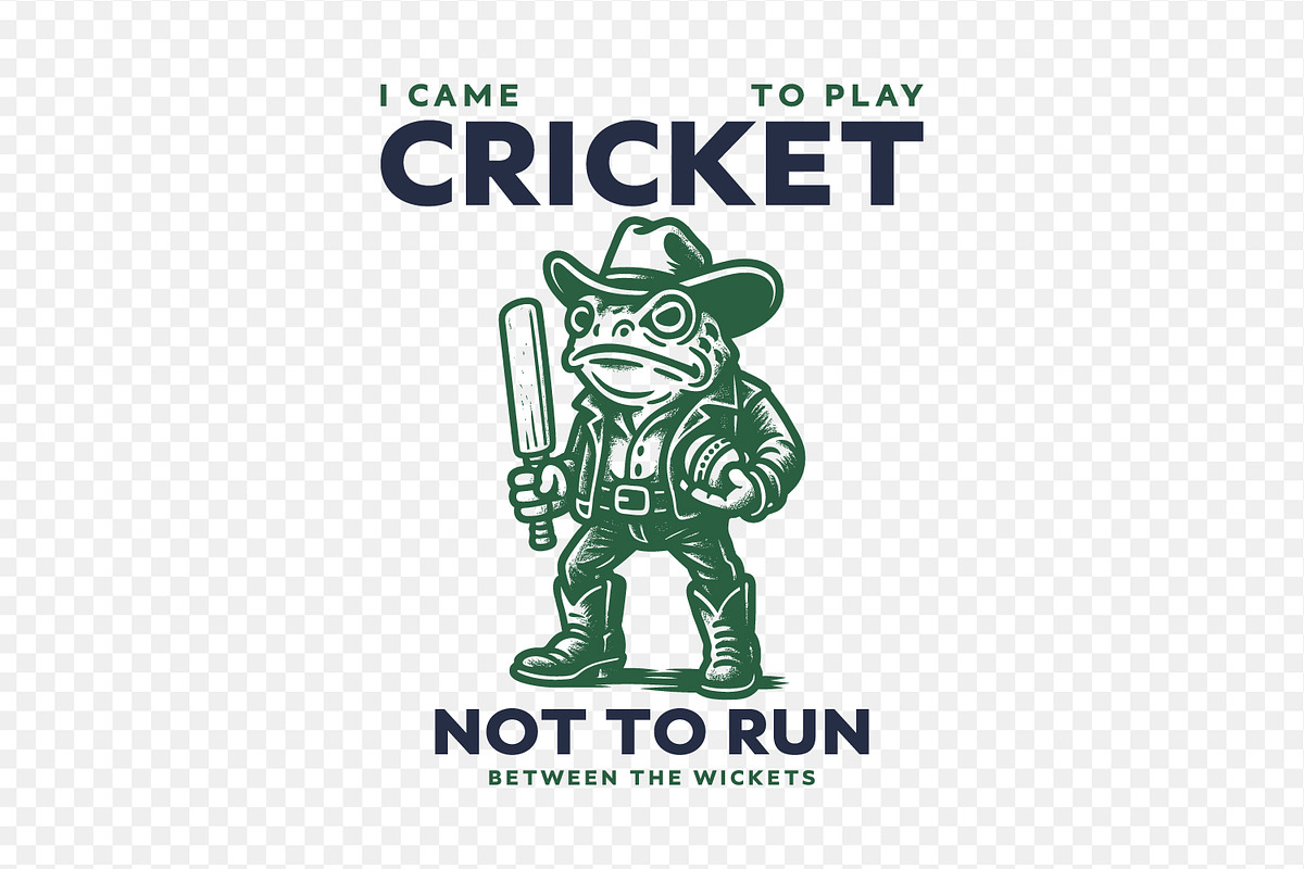 Funny Cowboy Frog Playing Cricket, a Sport Illustration by shaondesigns (Photo 2 of 6)