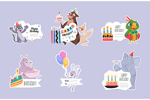 Birthday stickers. party invitation, an Object Illustration by Onyx