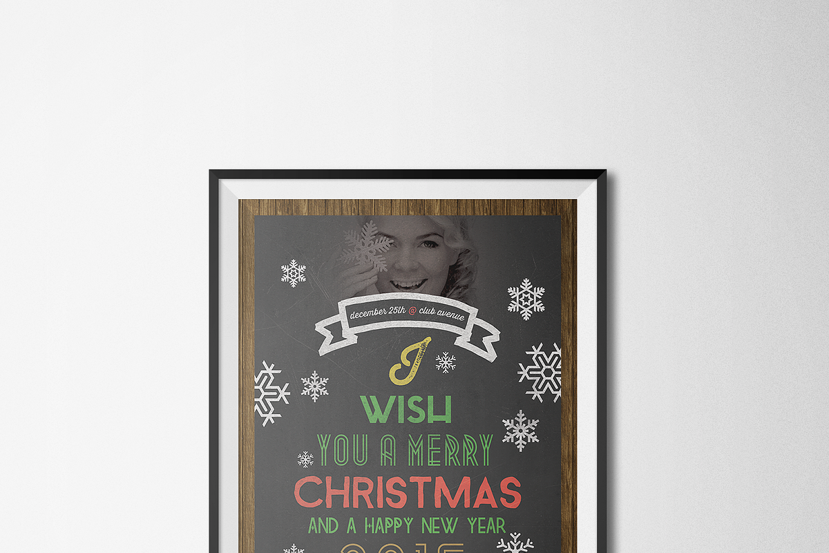 Christmas Flyer Chalkboard Style, a Flyer Template by SPACECAKE (Photo 3 of 4)