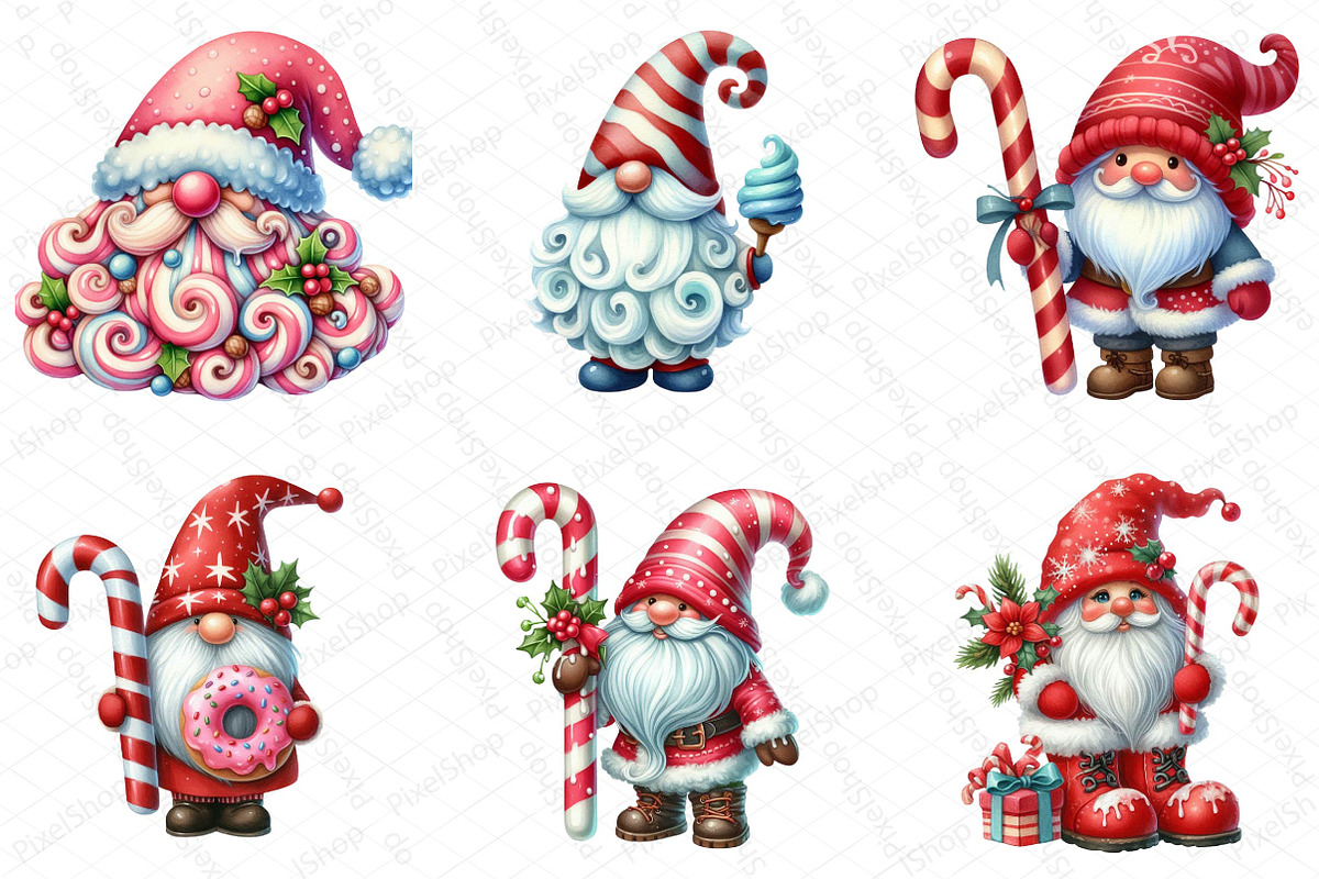 Christmas Candy Cane Icing Gnome, an Illustration by DreamPrint404 (Photo 2 of 4)