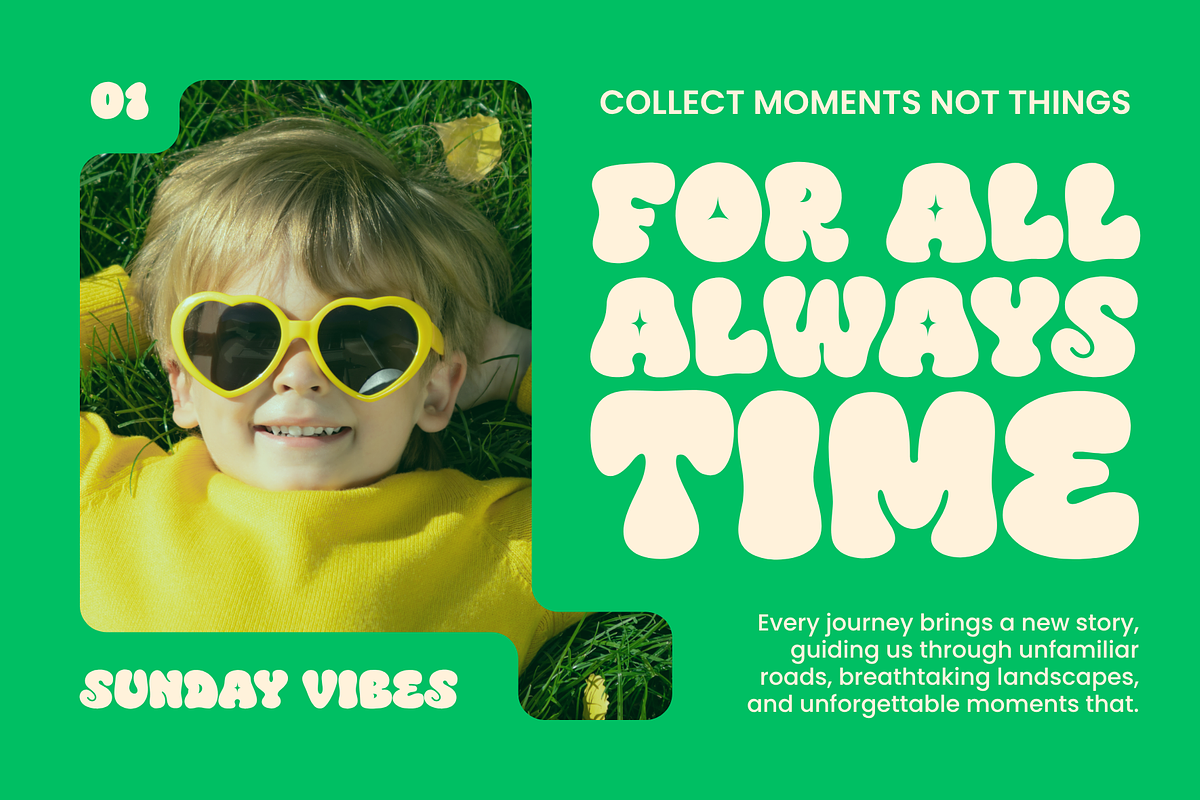 Wacky – Retro Bubble Display Font, a Handwritten Font by MaikoHatta (Photo 4 of 7)