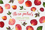 Floral watercolor rose petals, an Illustration by MiraEl Art (Thumbnail 1 of 8)