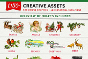 Complete Vintage Christmas Graphics, a Seasonal Illustration by French Kiss Collections (Thumbnail 2 of 28)