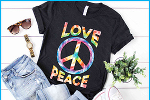 Love Peace Tie Dye Hippie SVG PNG, an Object Graphic by Creativeusart