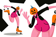 Halloween Characters & Gift Cards, a Seasonal Illustration by Panna Limon Store (Thumbnail 4 of 9)