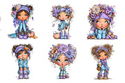 Whimsical Autumn Girls Clipart, a Seasonal Illustration by Daily.Designs (Thumbnail 2 of 5)