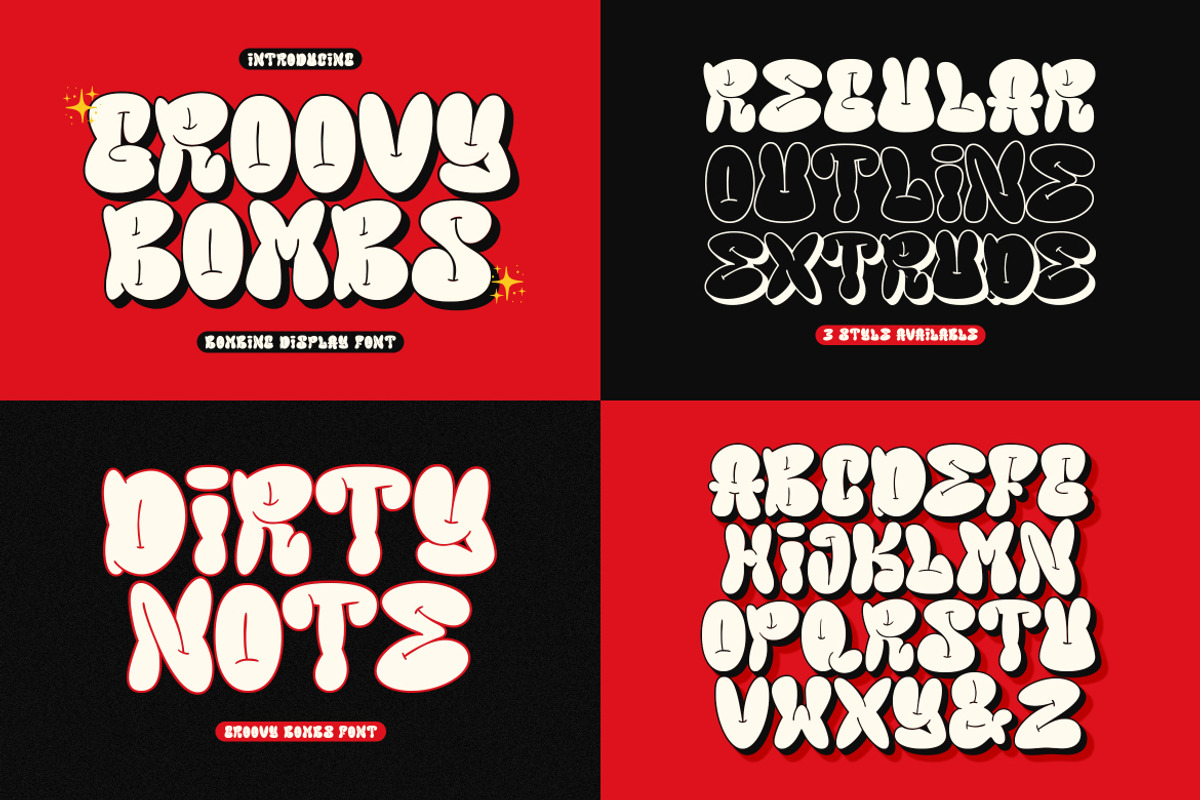 SALE! GROOVY RETRO - Font Bundle, a Sans Serif Font by GroovyFontCo (Photo 9 of 16)