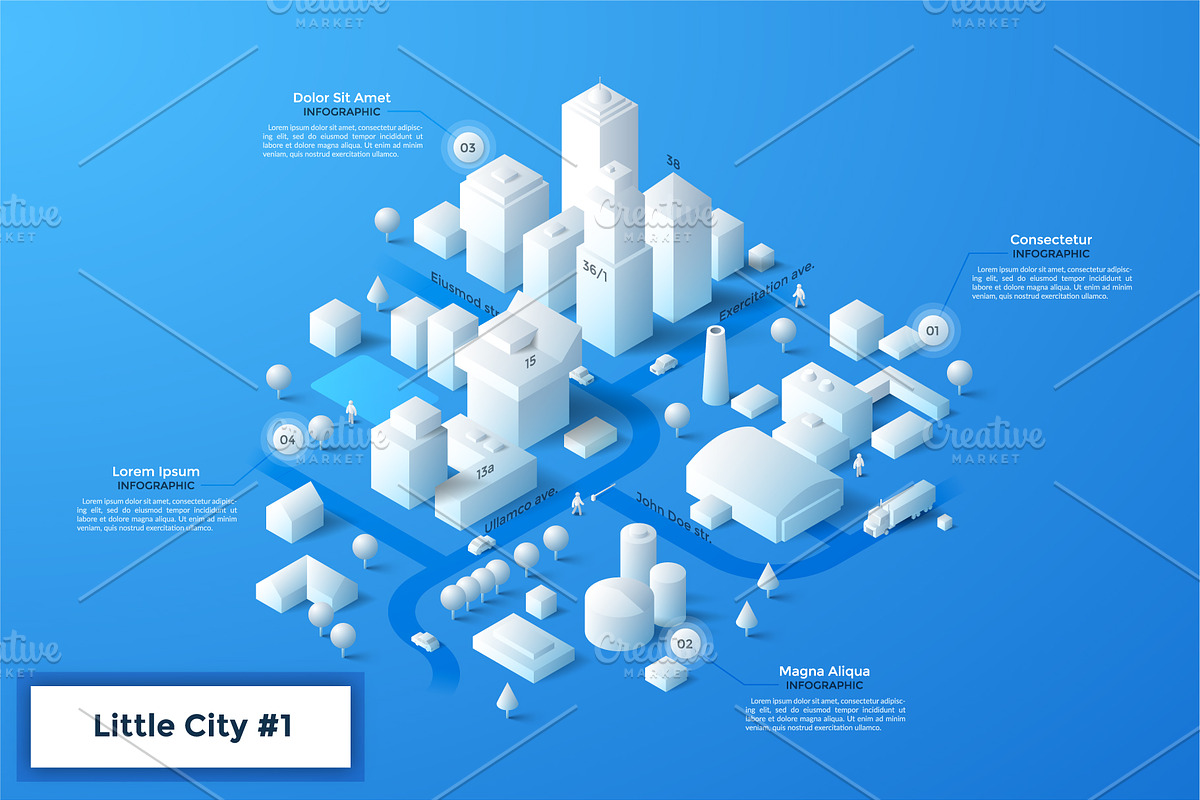 White Isometric City Builder, an Object Graphic by Andrew Kras Design (Photo 3 of 13)